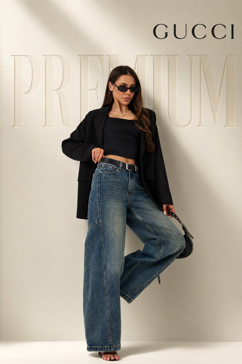 Selbstbewusstes weibliches Model im Premium-Luxus-Studio