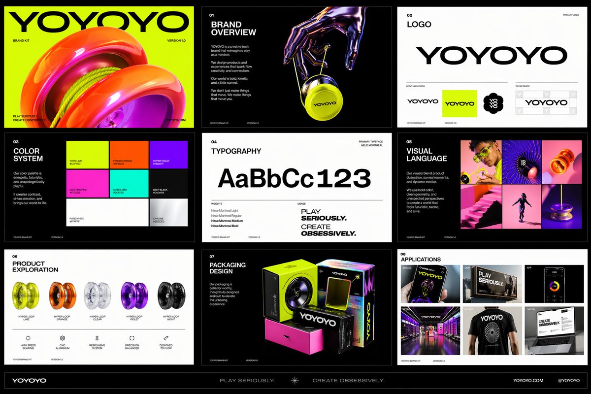 YOYOYO Brand Kit: Verspielte futuristische visuelle Identität