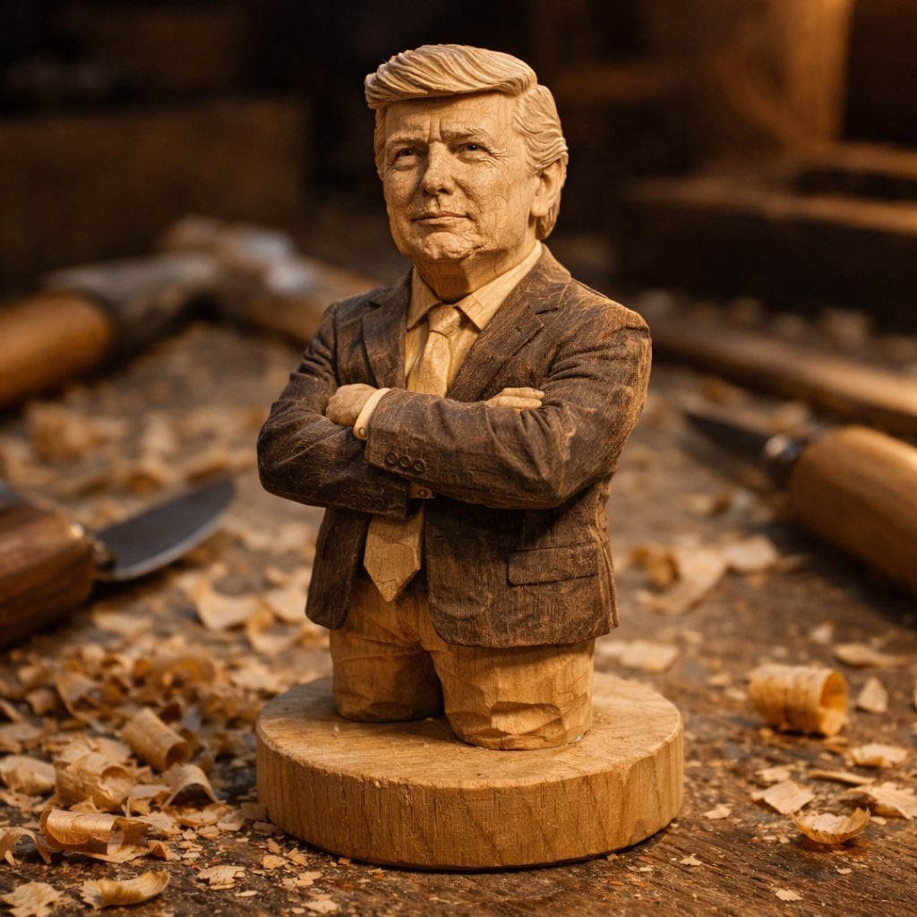 Hand-Carved Wooden Grok Figurine