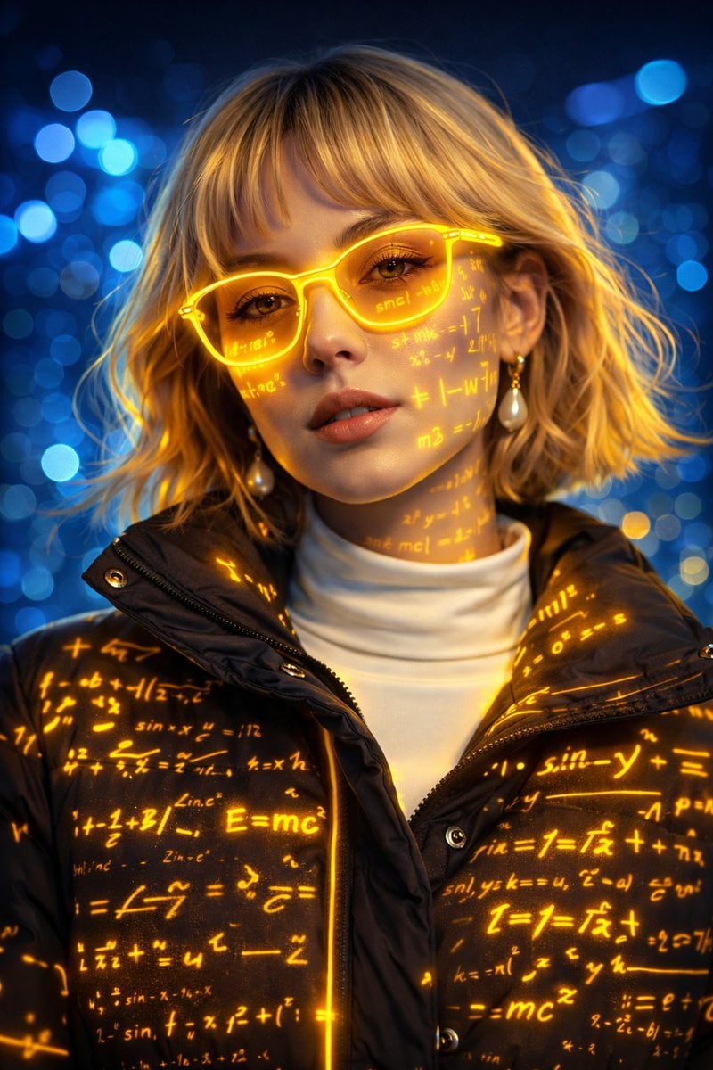 Neonowy Cyber Matematyczny Portret