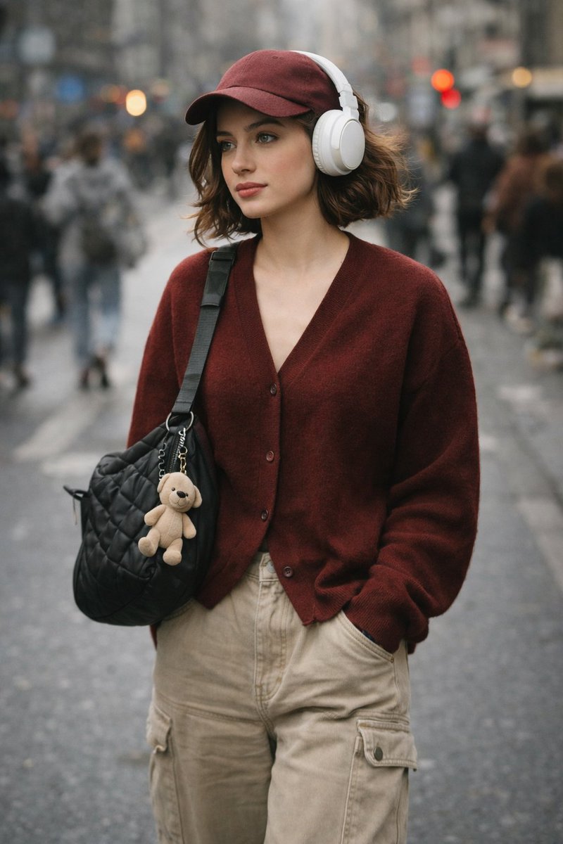 Straßenfoto Stylische Junge Frau