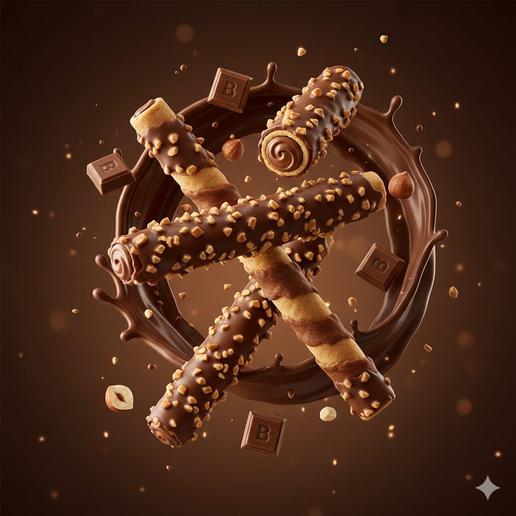 Unoszące się wafliki czekoladowe w zerowej grawitacji