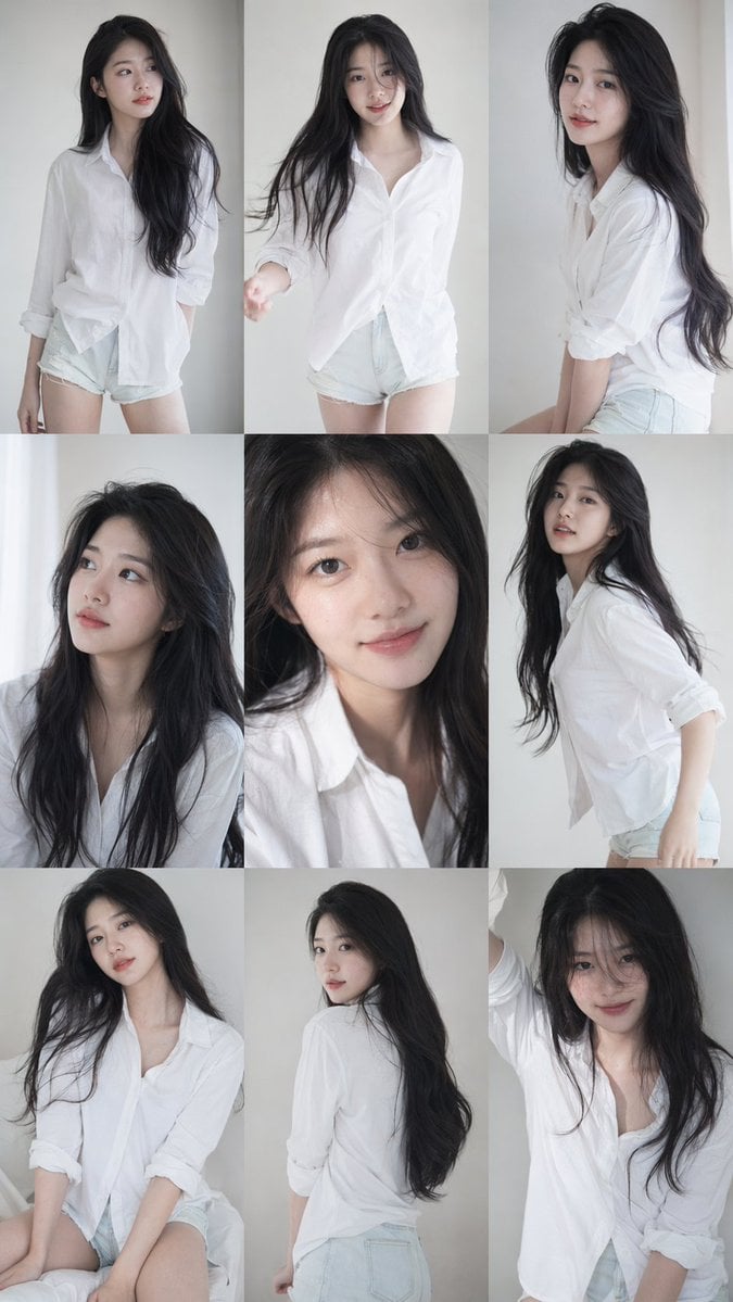 Koreanische Idol 3x3 Raster Porträt Serie