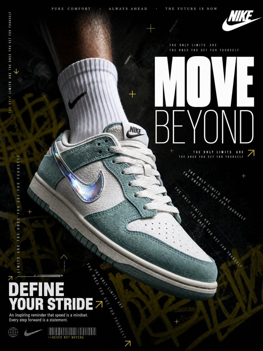Hiperrealistik Nike Turkuaz Sneaker Moody Reklam