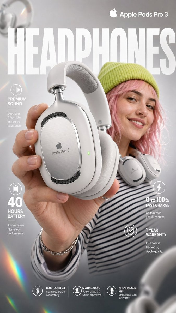 Apple Pods Pro 3 Over-Ear Headphones