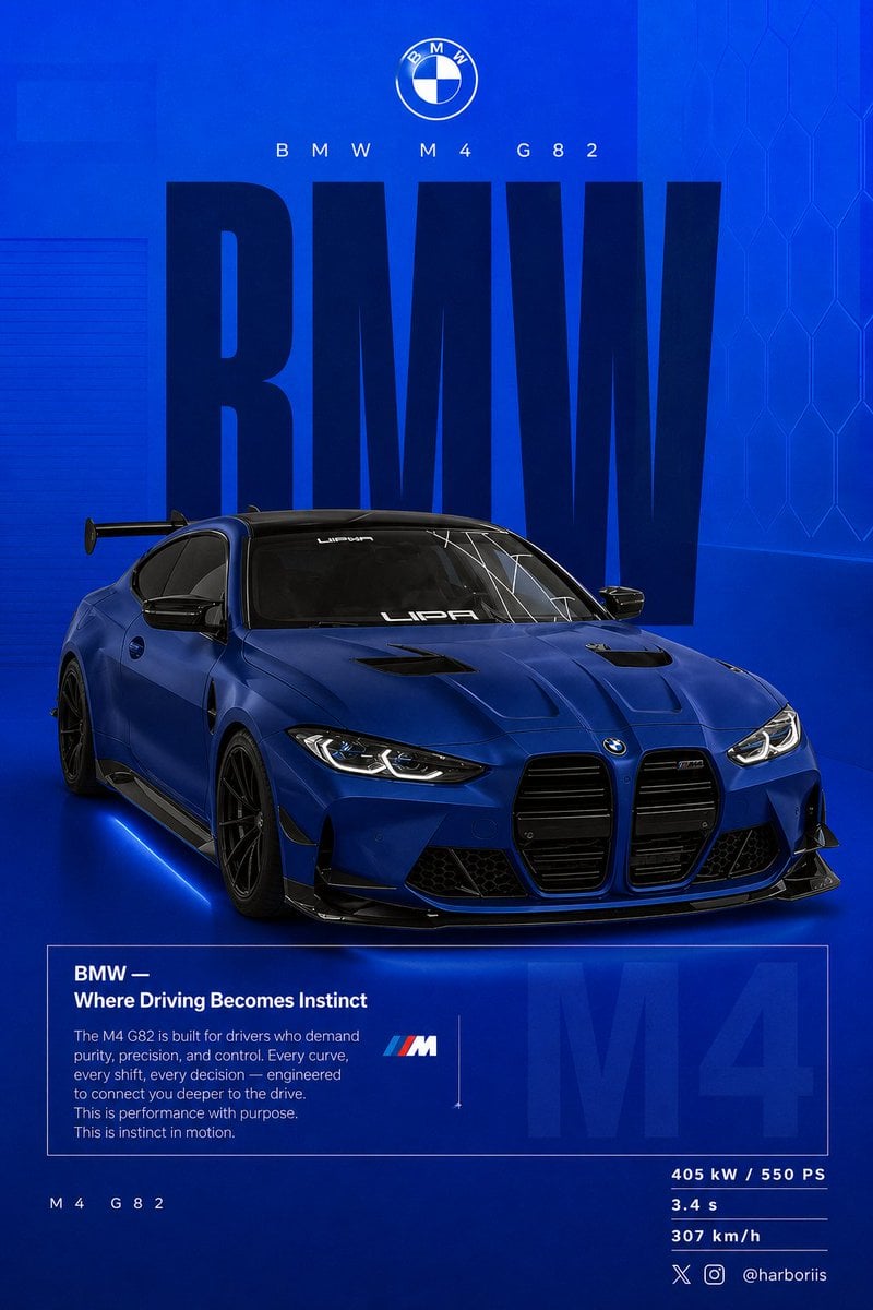 BMW Frozen Blue Social Poster