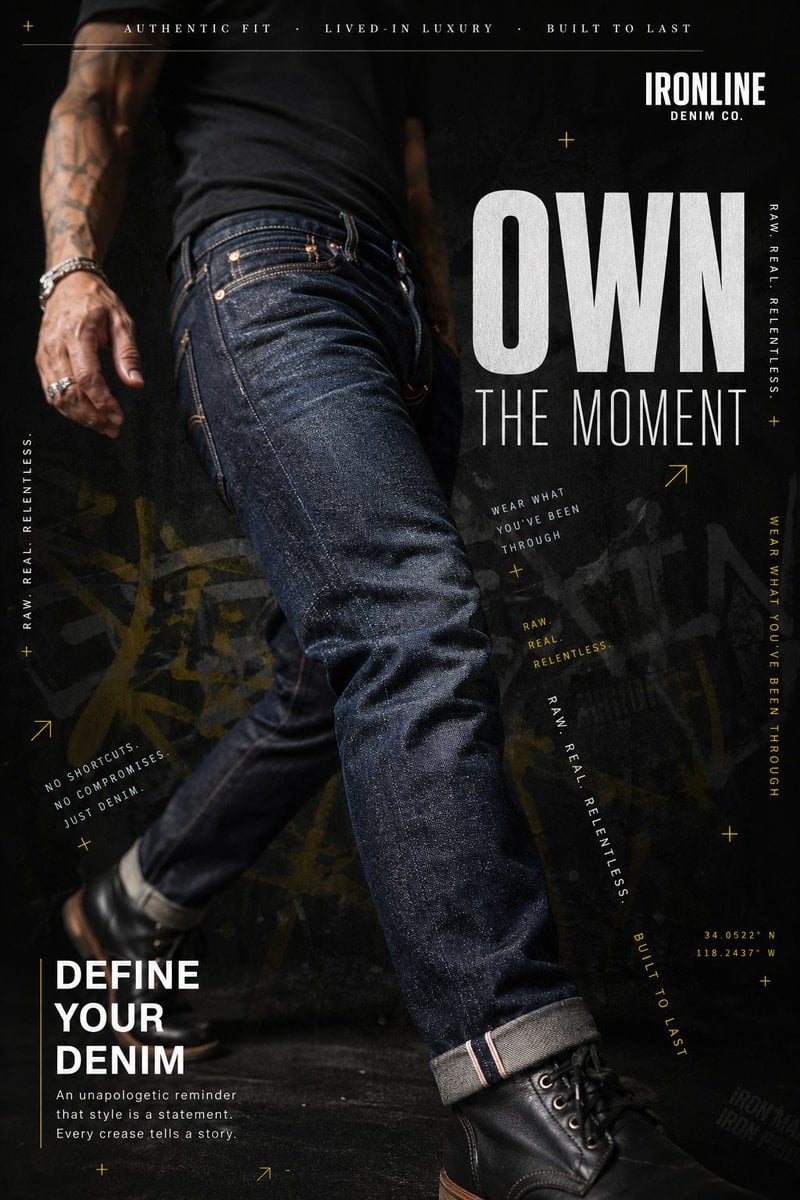 Raw Selvedge Denim Mroczna Edytorial