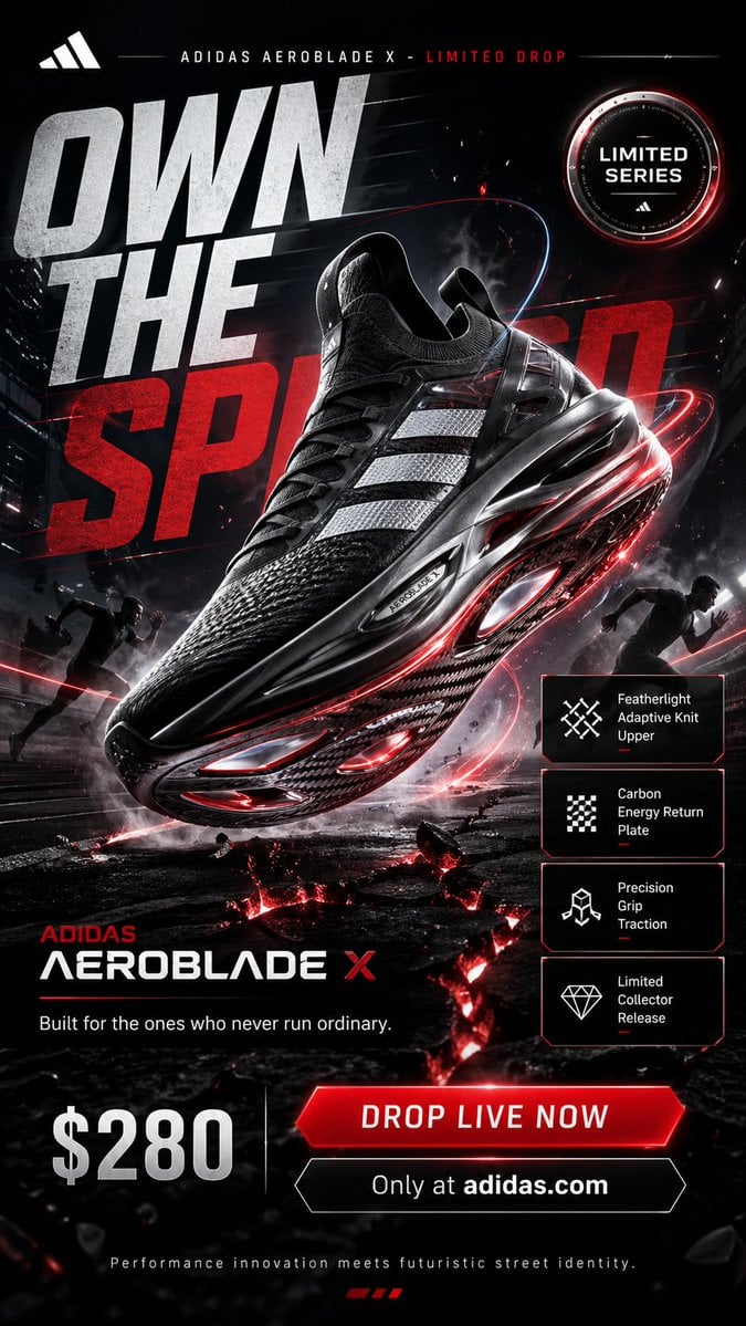Adidas Aeroblade X Limited Sneaker Poster