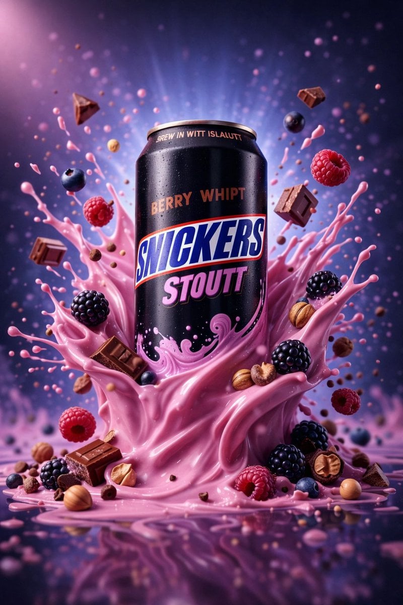 Puszka Snickers Stoutt Berry Whipt z Różowym Rozbryzgiem
