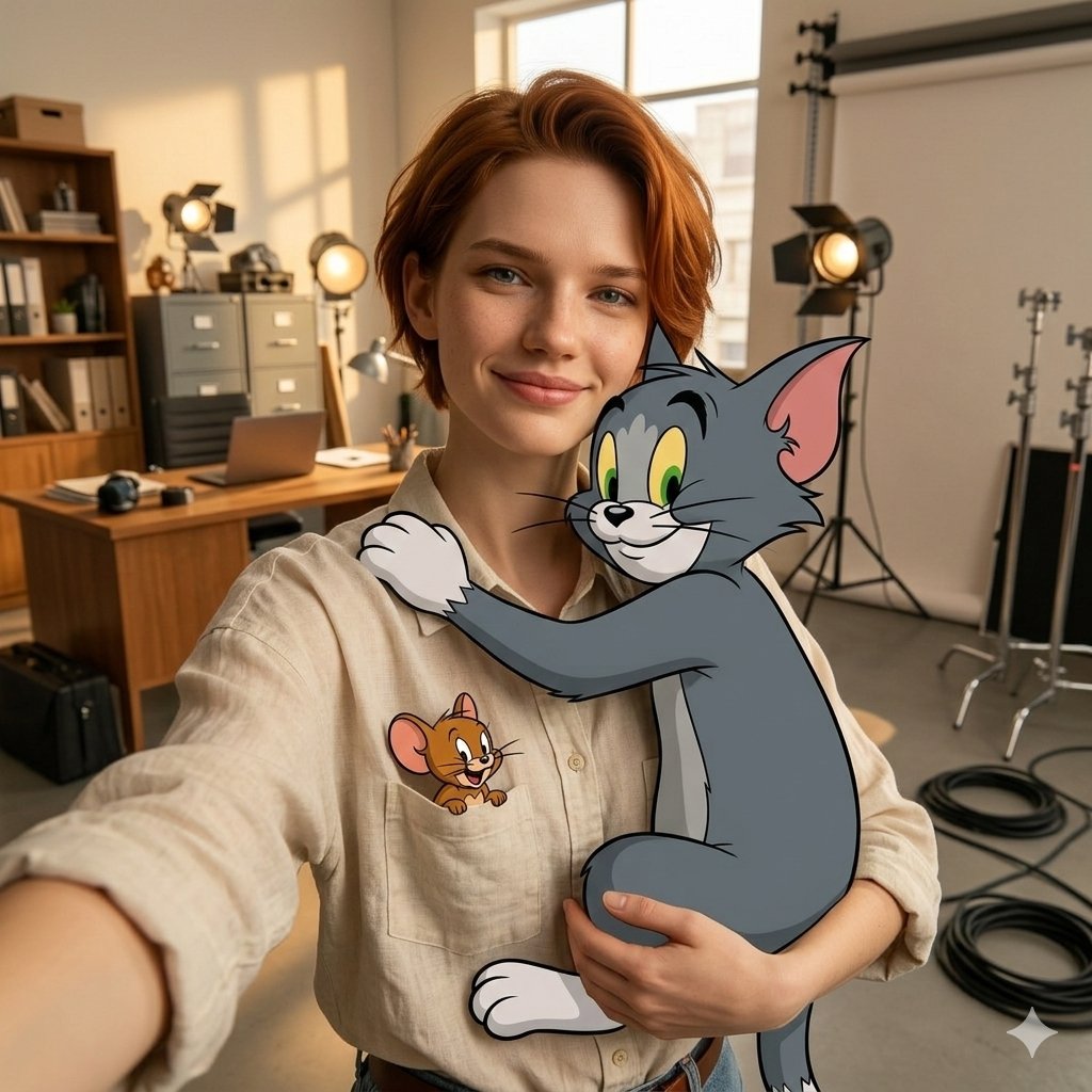 Selfie z kotem z kreskówek: Tom i Jerry