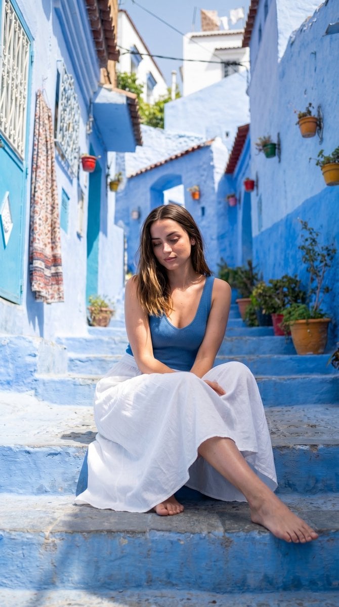 Retrato de Callejón Azul Mediterráneo al Sol