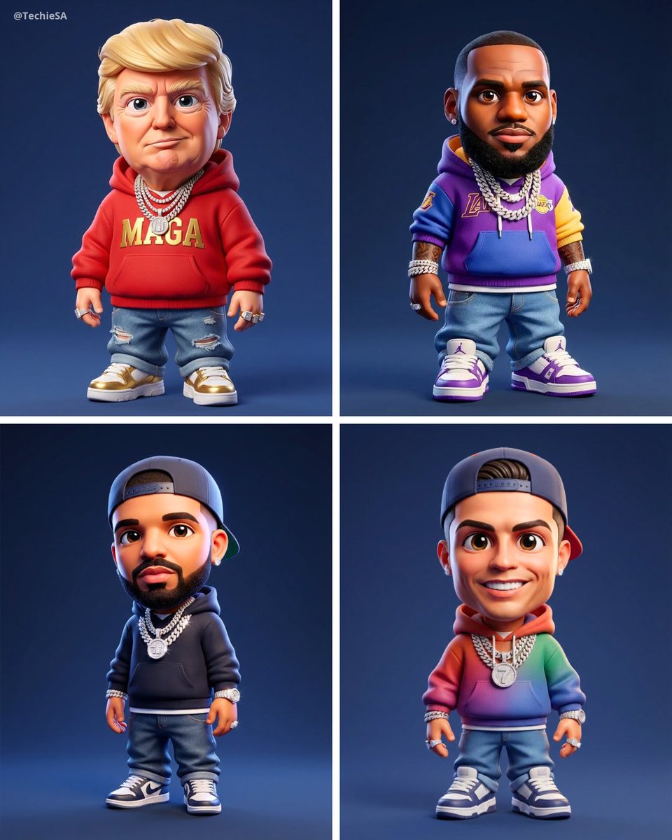 ちびラッパー3Dキャラクター 大きな頭