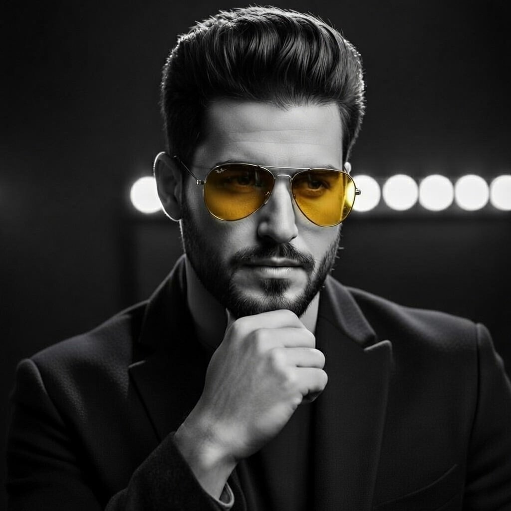 Cinematic Portrait in Black Suit | Dramatic Lighting