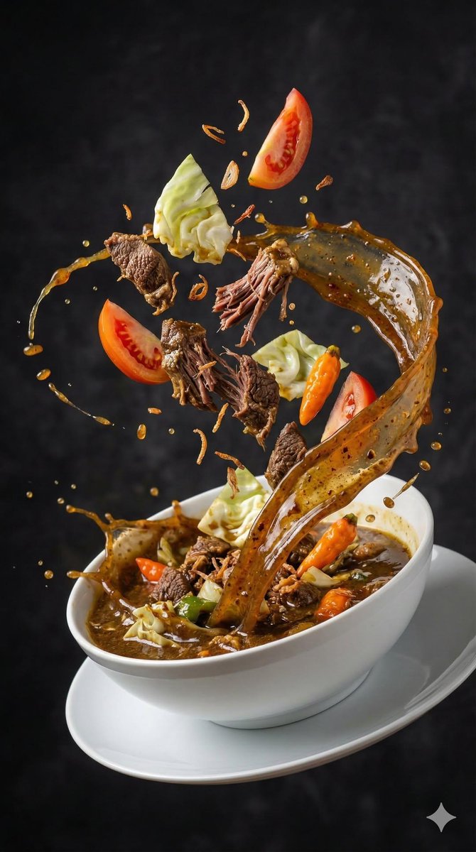 Reichhaltiger Asiatischer Suppen-Splash | Dynamische Food-Fotografie