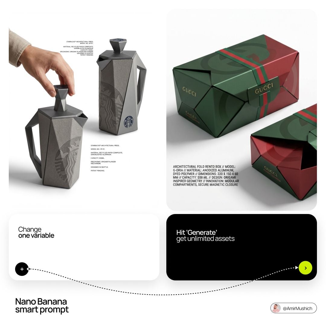 Concepto de diseño industrial origami