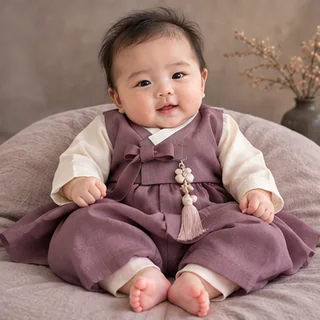 Pflaumenfarbener Hanbok